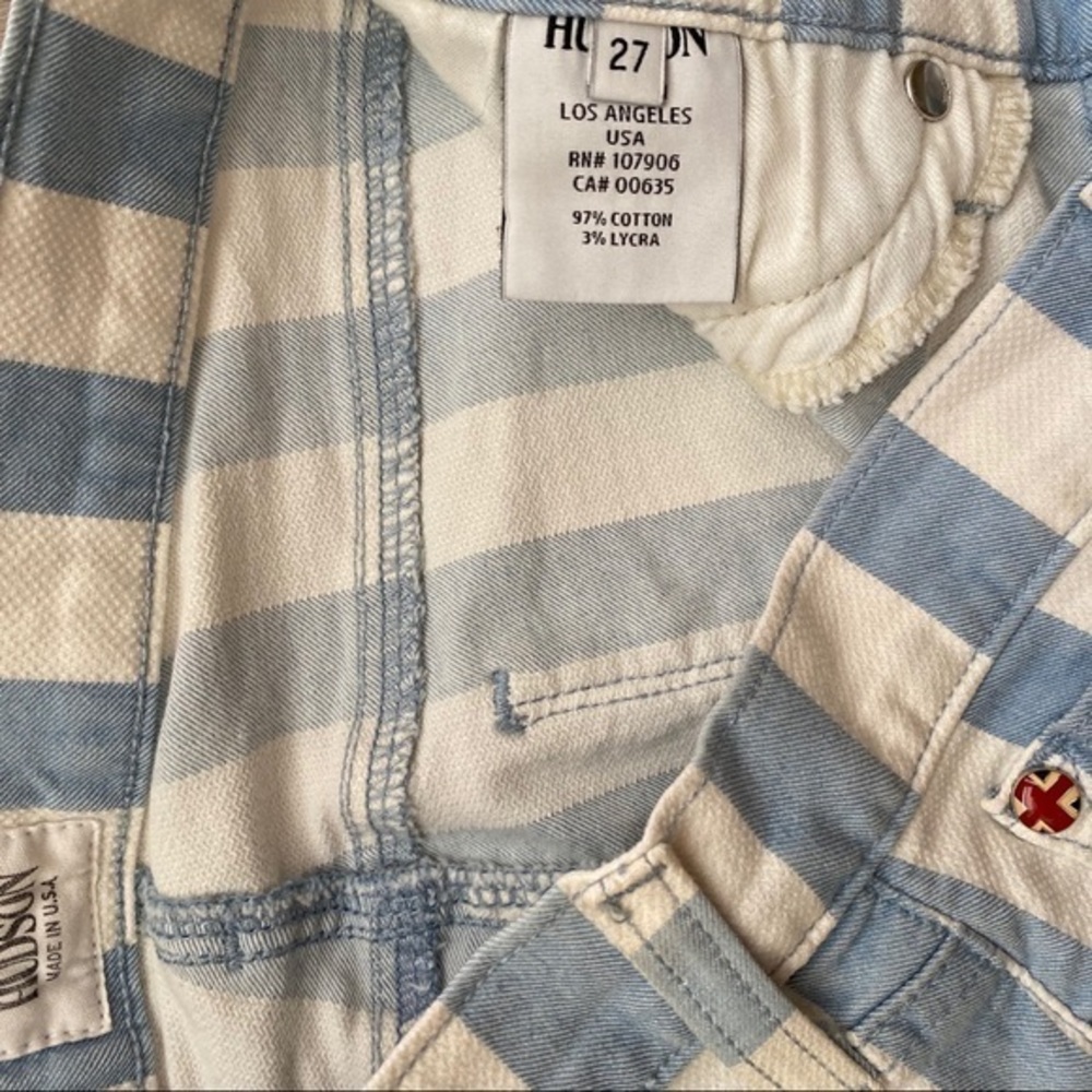 HUDSON JEANS 'Krista' Stripe Super Skinny … - Picture 4 of 11